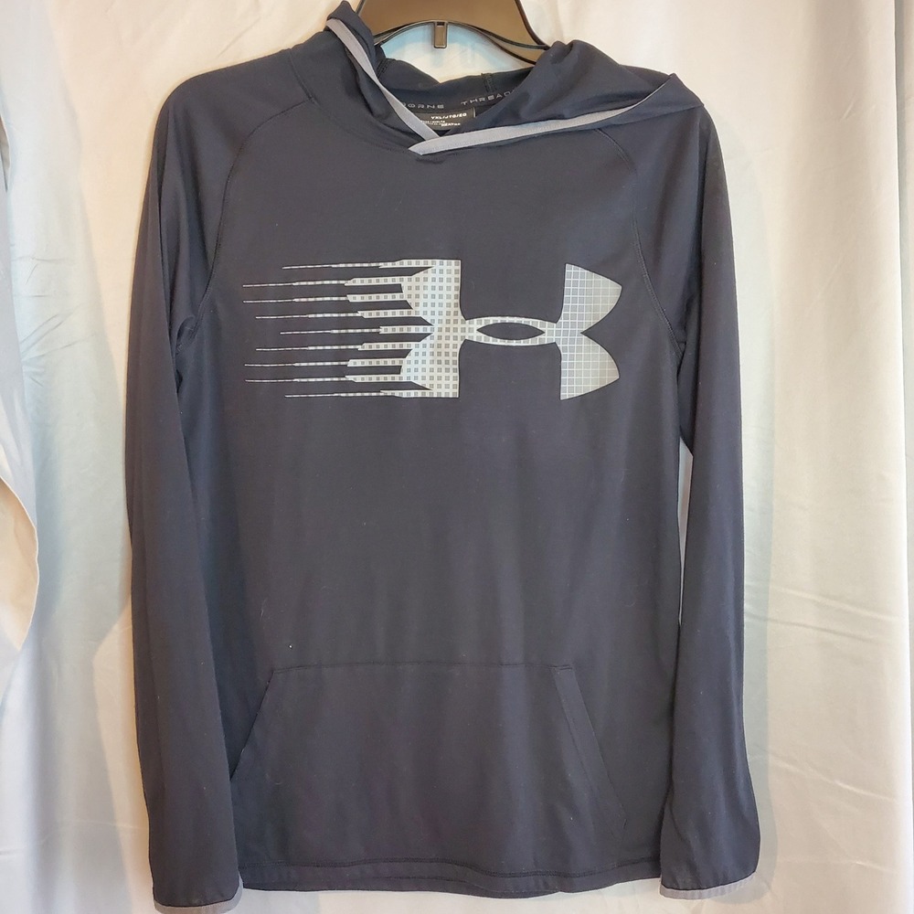 Under Armour Hoodie YXL Youth Boys‎ Long Sleeve Pullover HeatGear Black